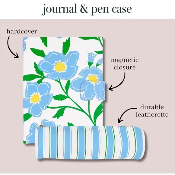 Kate Spade Journal & Pencil Case Set Leather NEW Dog Party Office Teacher Gift - Picture 7 of 7